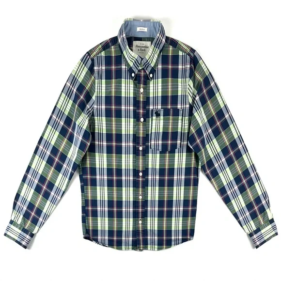 Abercrombie & Fitch Elk Lake Green Plaid Shirt - Picture 2 of 9